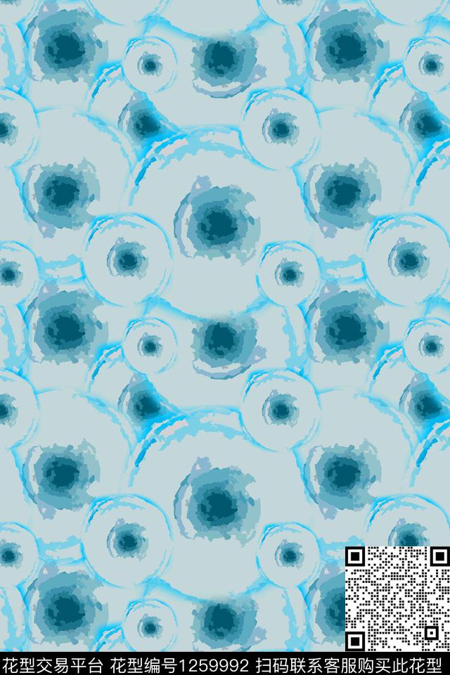 圆圈与波点抽象数字抽象数码印花华亿平台下载（图片编号: 1259992） - 瓦栏（Walan）