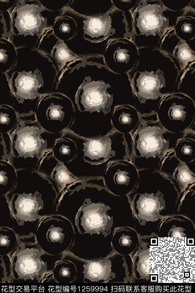 圆圈与波点抽象数字抽象数码印花华亿平台下载（图片编号: 1259994） - 瓦栏（Walan）