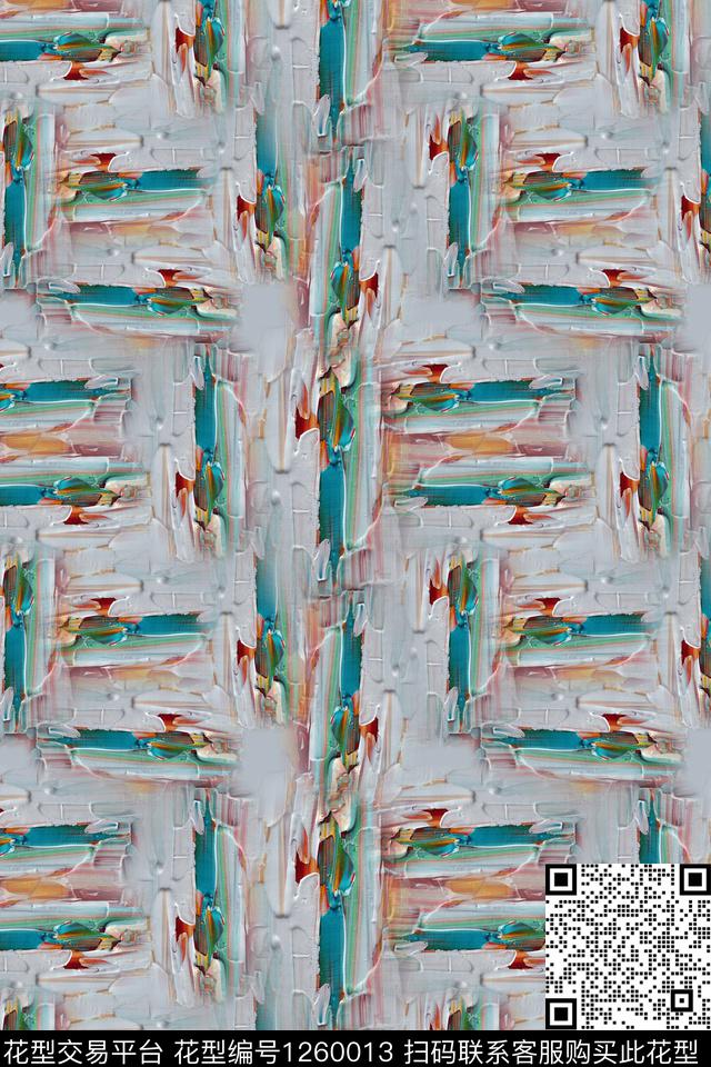 数字抽象抽象男装休闲花卉数码印花华亿平台下载（图片编号: 1260013） - 瓦栏（Walan）