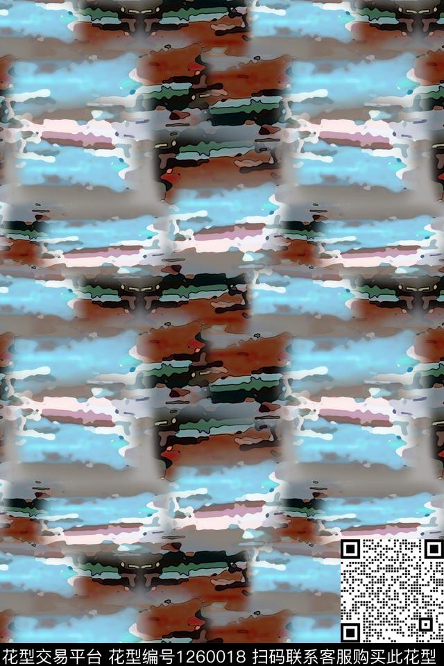 数字抽象抽象迷彩图案数码印花华亿平台下载（图片编号: 1260018） - 瓦栏（Walan）