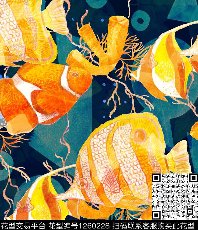 女装数码华亿平台热带鱼数码印花华亿平台下载（图片编号: 1260228） - 瓦栏（Walan）