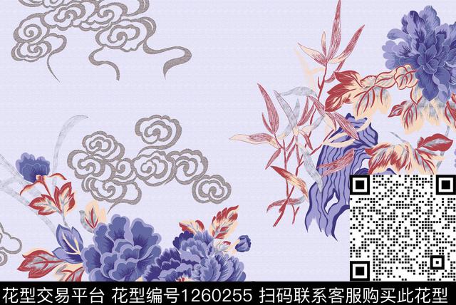花卉鲜花植物传统印花华亿平台下载（图片编号: 1260255） - 瓦栏（Walan）