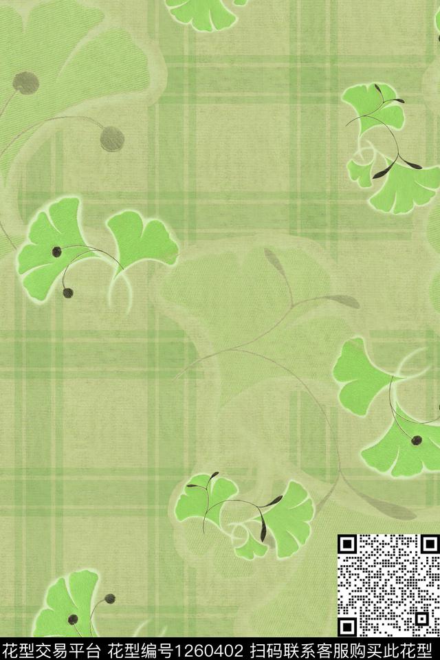 格子花卉大牌风数码印花华亿平台下载（图片编号: 1260402） - 瓦栏（Walan）