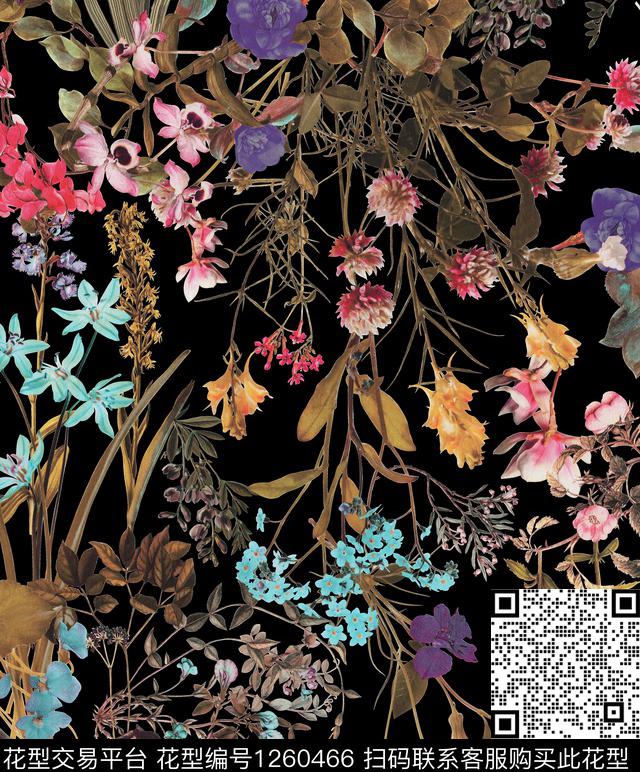 花卉数码华亿平台大牌风数码印花华亿平台下载（图片编号: 1260466） - 瓦栏（Walan）