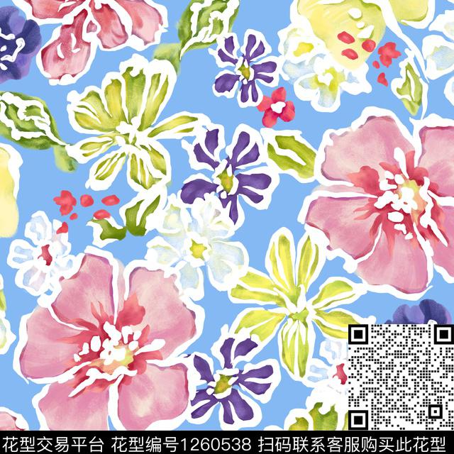 花卉大牌风绿植树叶传统印花华亿平台下载（图片编号: 1260538） - 瓦栏（Walan）