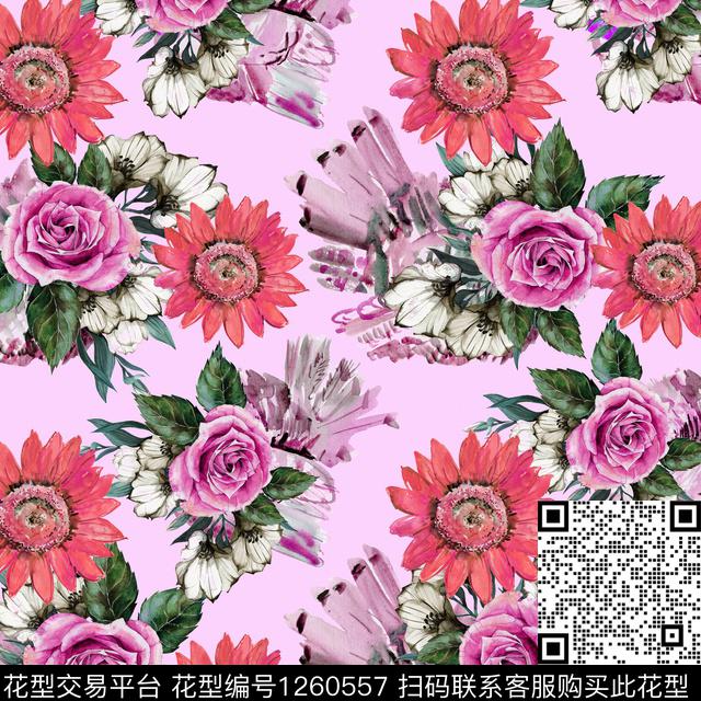 花卉数码华亿平台大牌风数码印花华亿平台下载（图片编号: 1260557） - 瓦栏（Walan）