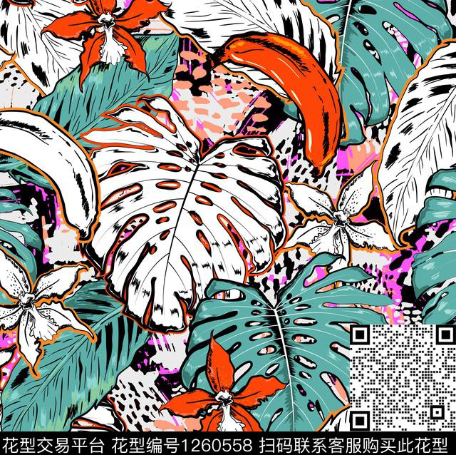 花卉数码华亿平台大牌风数码印花华亿平台下载（图片编号: 1260558） - 瓦栏（Walan）