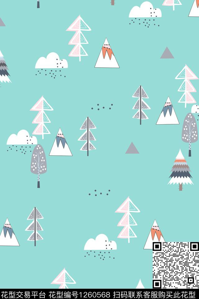 衬衫童装小树几何传统印花华亿平台下载（图片编号: 1260568） - 瓦栏（Walan）