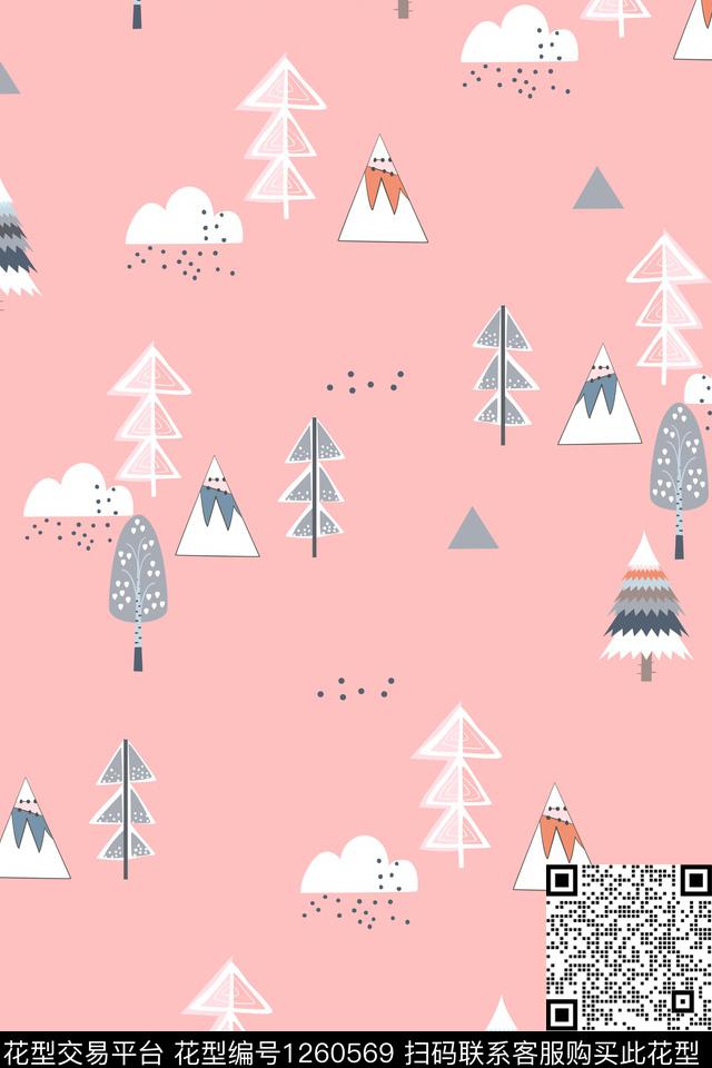 衬衫童装小树几何传统印花华亿平台下载（图片编号: 1260569） - 瓦栏（Walan）