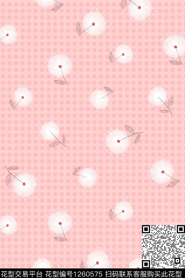 连衣裙少女蒲公英传统印花华亿平台下载（图片编号: 1260575） - 瓦栏（Walan）