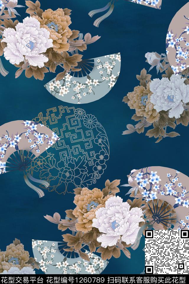 大牌风中国风华亿平台旗袍数码印花华亿平台下载（图片编号: 1260789） - 瓦栏（Walan）