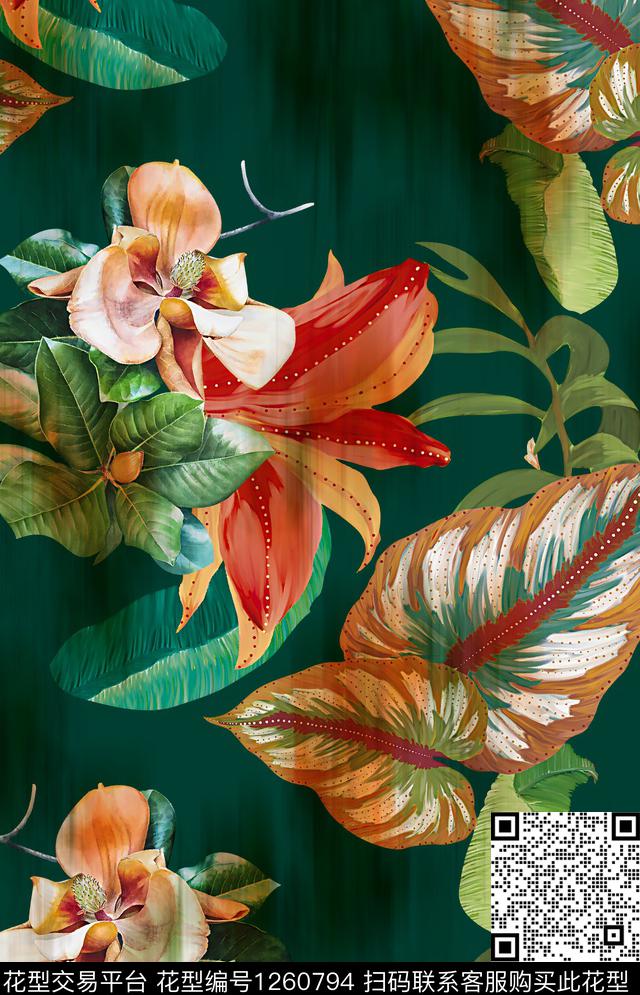 春夏华亿平台大牌风热带华亿平台数码印花华亿平台下载（图片编号: 1260794） - 瓦栏（Walan）