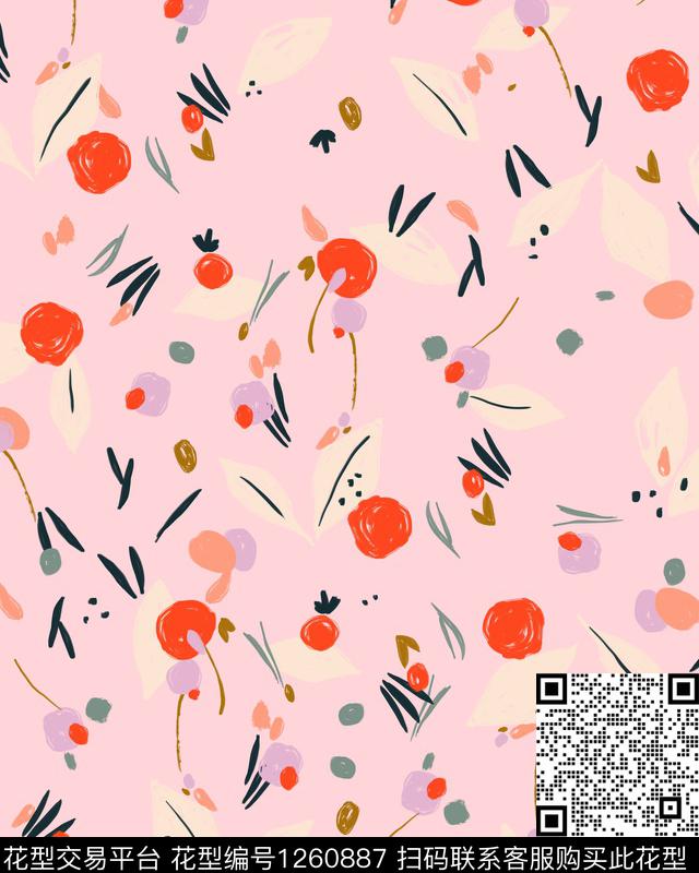 女装抽象小碎花传统印花华亿平台下载（图片编号: 1260887） - 瓦栏（Walan）