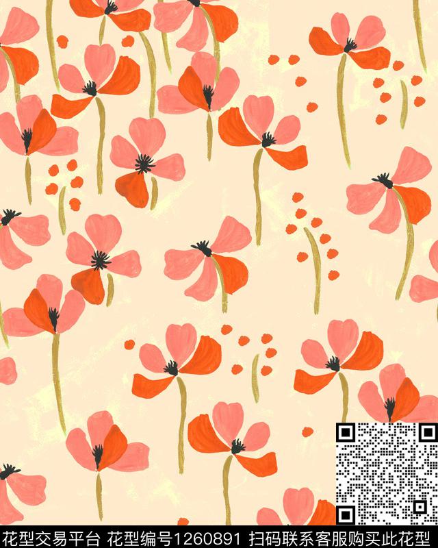 花卉数码华亿平台小碎花数码印花华亿平台下载（图片编号: 1260891） - 瓦栏（Walan）