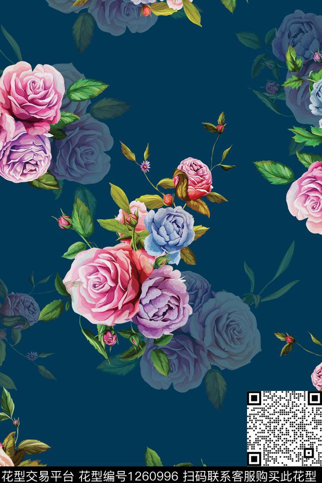 手绘数码华亿平台绿植数码印花华亿平台下载（图片编号: 1260996） - 瓦栏（Walan）