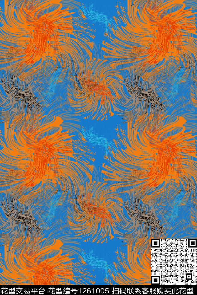 抽象花卉数字抽象迷彩图案数码印花华亿平台下载（图片编号: 1261005） - 瓦栏（Walan）