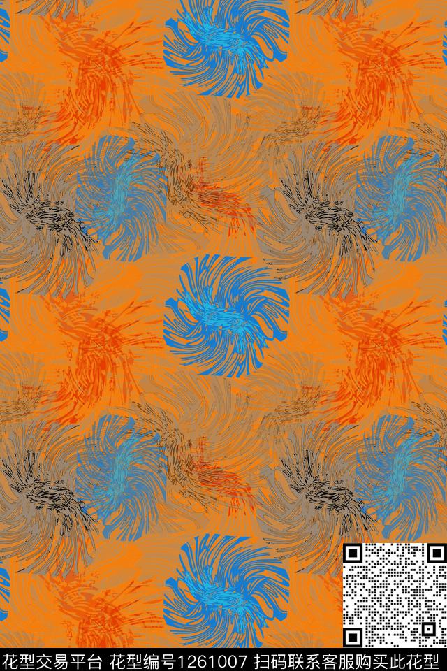 抽象花卉数字抽象迷彩图案数码印花华亿平台下载（图片编号: 1261007） - 瓦栏（Walan）
