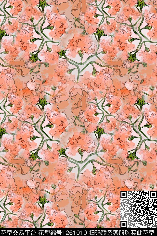 天堂花卉碎碎花花卉组合数码印花华亿平台下载（图片编号: 1261010） - 瓦栏（Walan）