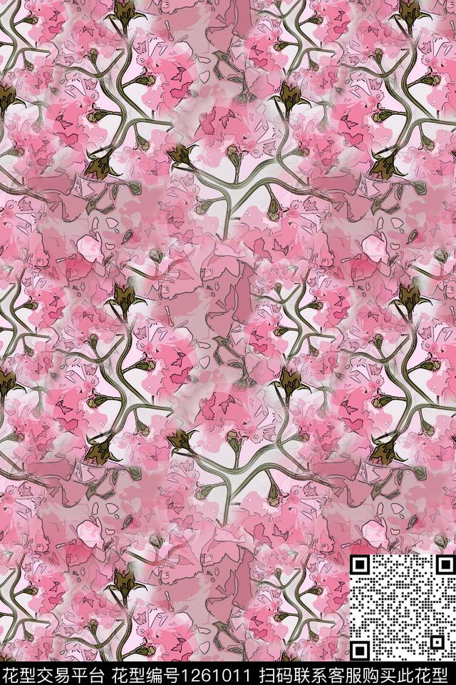 天堂花卉碎碎花花卉组合数码印花华亿平台下载（图片编号: 1261011） - 瓦栏（Walan）