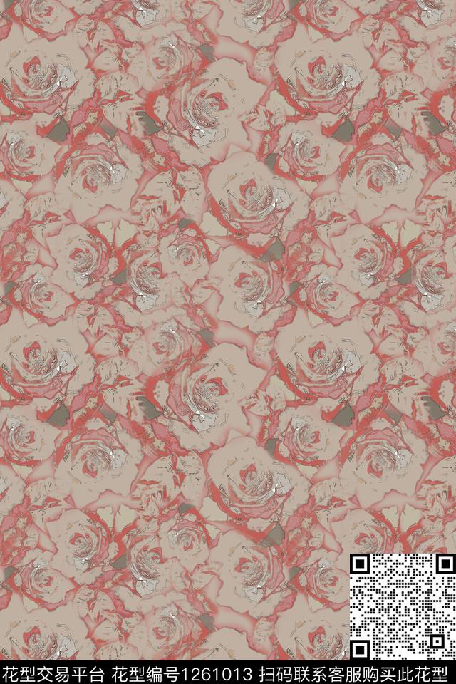 抽象花卉天堂花卉玫瑰花语数码印花华亿平台下载（图片编号: 1261013） - 瓦栏（Walan）