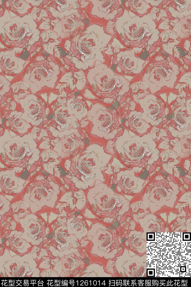 抽象花卉天堂花卉玫瑰花语数码印花华亿平台下载（图片编号: 1261014） - 瓦栏（Walan）