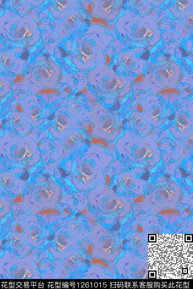抽象花卉天堂花卉玫瑰花语数码印花华亿平台下载（图片编号: 1261015） - 瓦栏（Walan）
