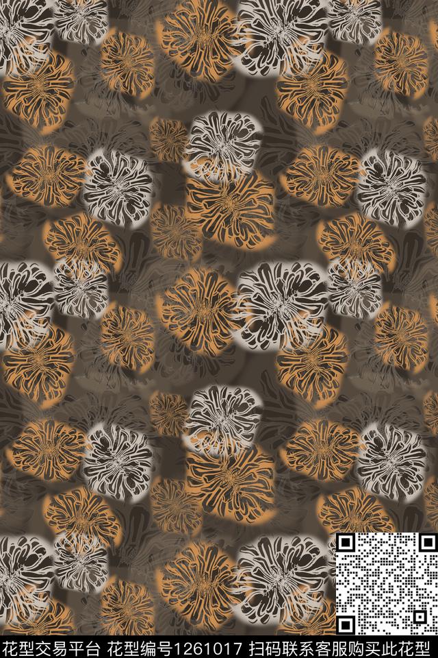 风格化花卉抽象花卉男装休闲花卉数码印花华亿平台下载（图片编号: 1261017） - 瓦栏（Walan）