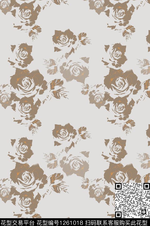 植物玫瑰花语男装休闲花卉传统印花华亿平台下载（图片编号: 1261018） - 瓦栏（Walan）