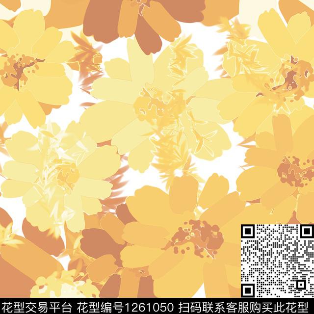 混合拼接炫彩手绘数码印花华亿平台下载（图片编号: 1261050） - 瓦栏（Walan）