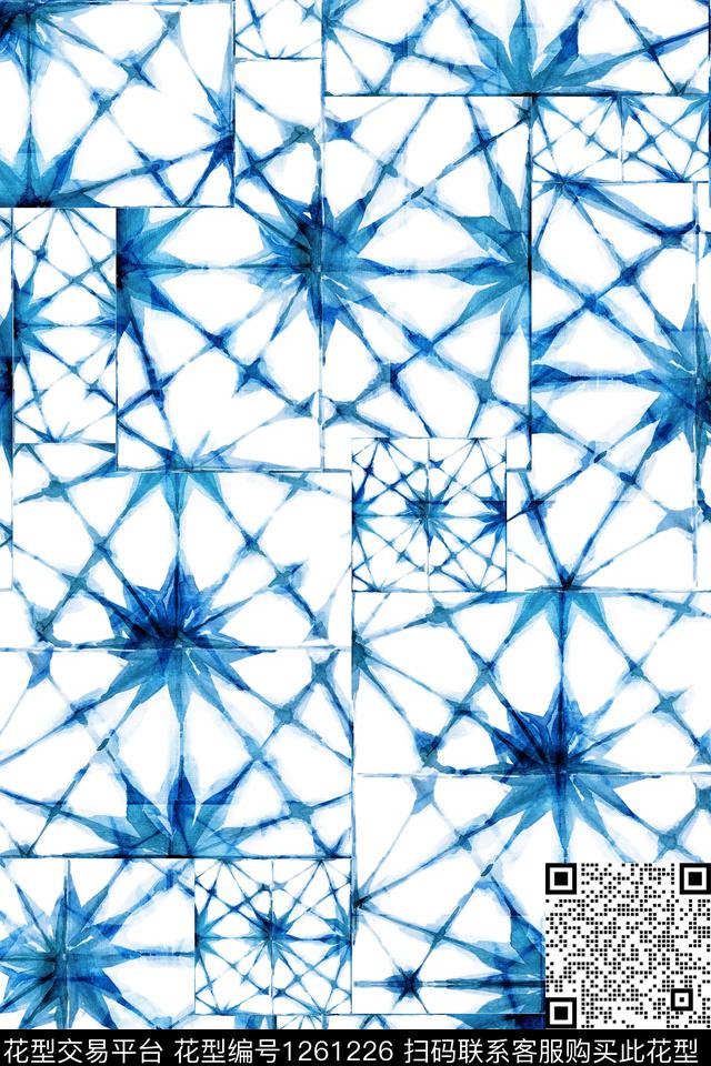 渐变中国风扎染华亿平台传统印花华亿平台下载（图片编号: 1261226） - 瓦栏（Walan）