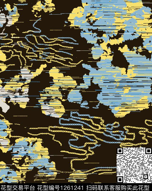 女装链条抽象传统印花华亿平台下载（图片编号: 1261241） - 瓦栏（Walan）