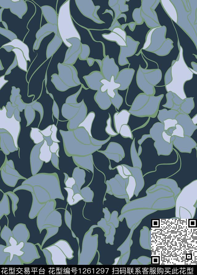 花卉欧洲大牌风传统印花华亿平台下载（图片编号: 1261297） - 瓦栏（Walan）