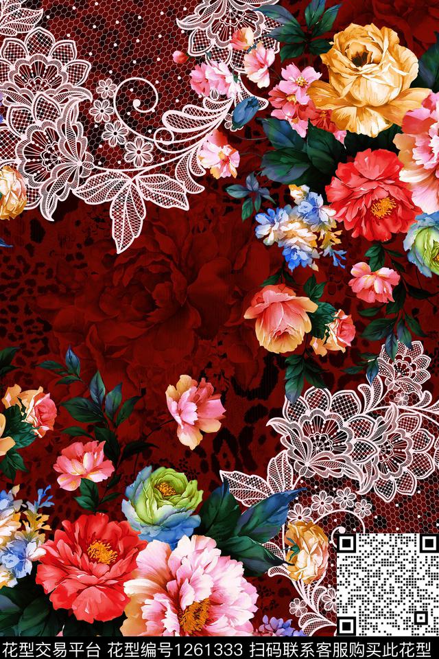 动物纹花卉中老年数码印花华亿平台下载（图片编号: 1261333） - 瓦栏（Walan）