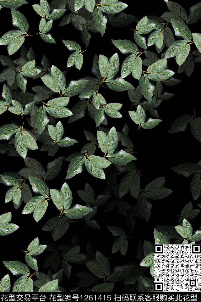 绿植树叶植物男装数码印花华亿平台下载（图片编号: 1261415） - 瓦栏（Walan）