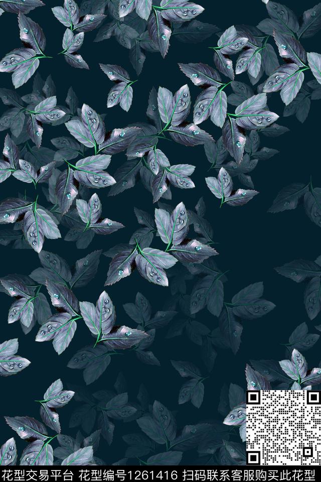 绿植树叶植物男装数码印花华亿平台下载（图片编号: 1261416） - 瓦栏（Walan）