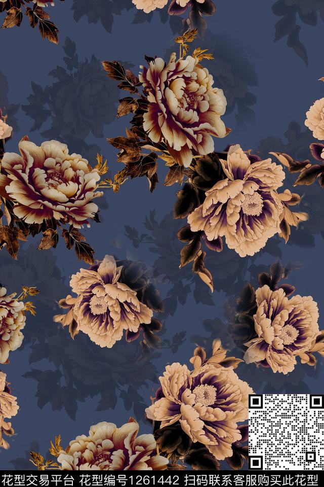 女装花卉大牌风数码印花华亿平台下载（图片编号: 1261442） - 瓦栏（Walan）