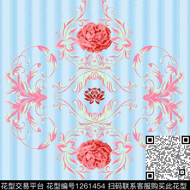 大牌风简欧花卉墙纸传统印花华亿平台下载（图片编号: 1261454） - 瓦栏（Walan）