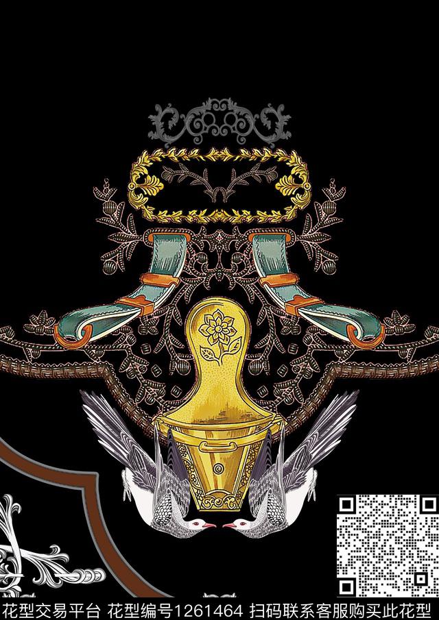 动物复古抽象花卉数码印花华亿平台下载（图片编号: 1261464） - 瓦栏（Walan）