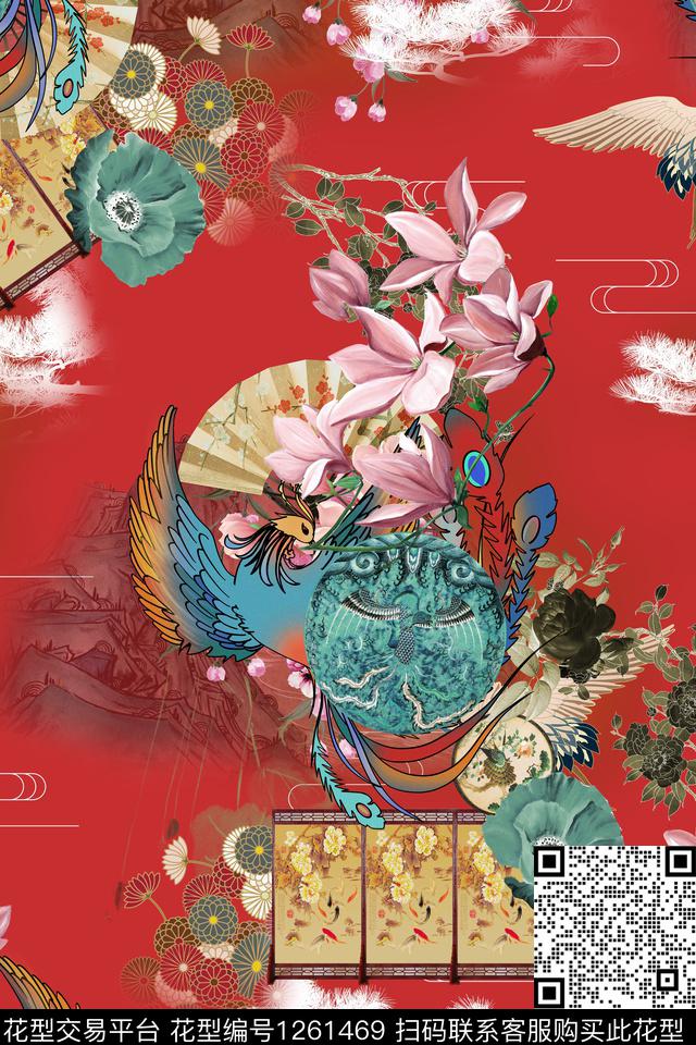 女装花卉大牌风数码印花华亿平台下载（图片编号: 1261469） - 瓦栏（Walan）