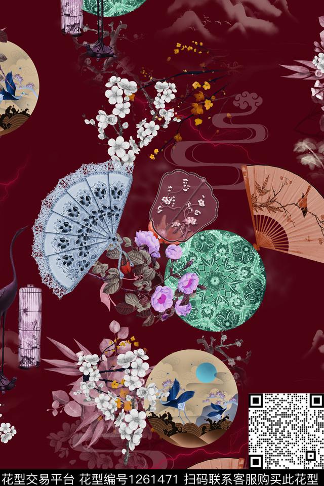 女装花卉大牌风数码印花华亿平台下载（图片编号: 1261471） - 瓦栏（Walan）