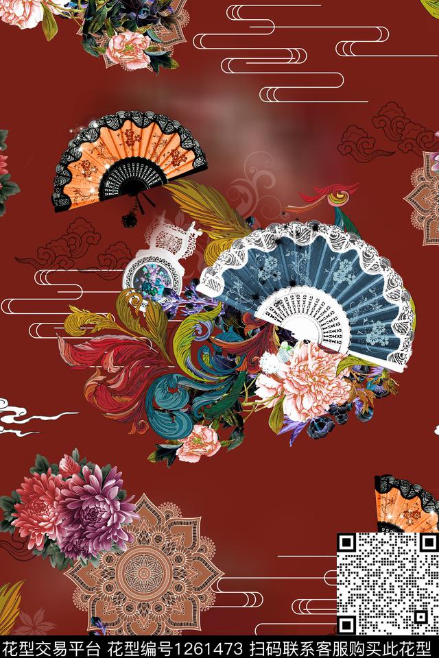 女装花卉牡丹数码印花华亿平台下载（图片编号: 1261473） - 瓦栏（Walan）