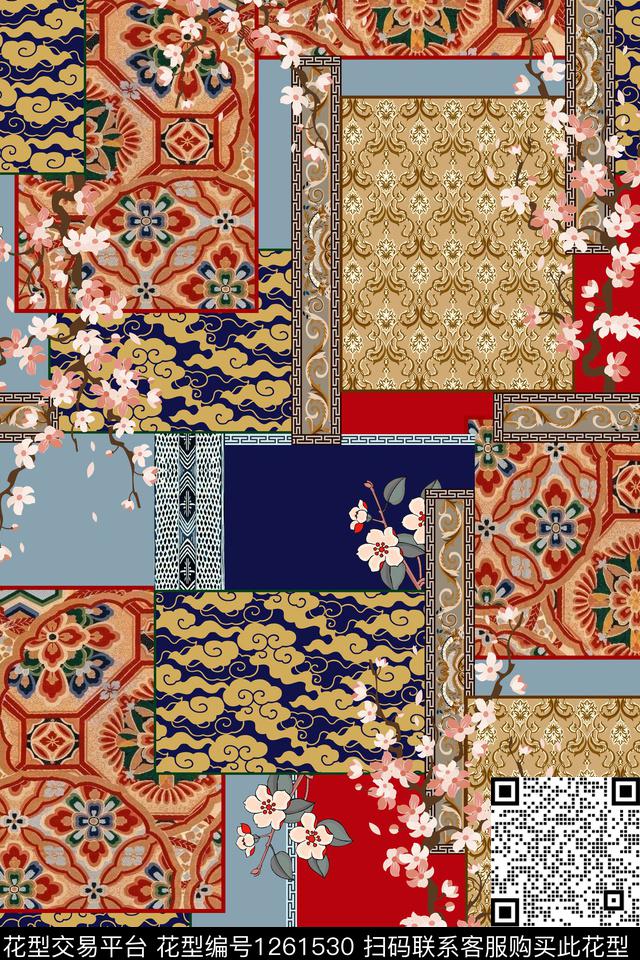民族风大牌风中国风数码印花华亿平台下载（图片编号: 1261530） - 瓦栏（Walan）
