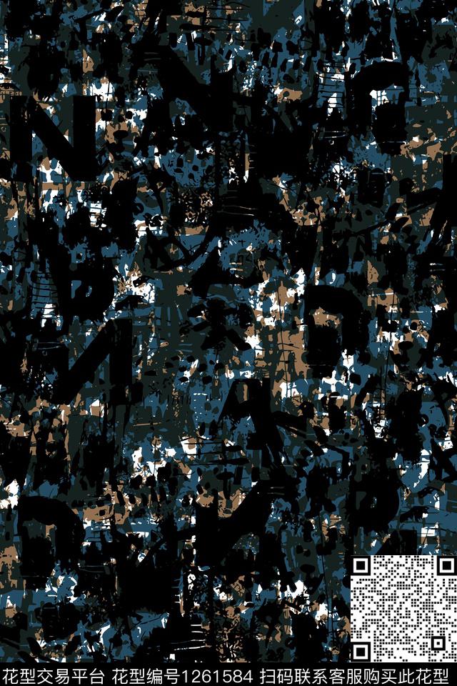 潮牌大牌风纹理传统印花华亿平台下载（图片编号: 1261584） - 瓦栏（Walan）
