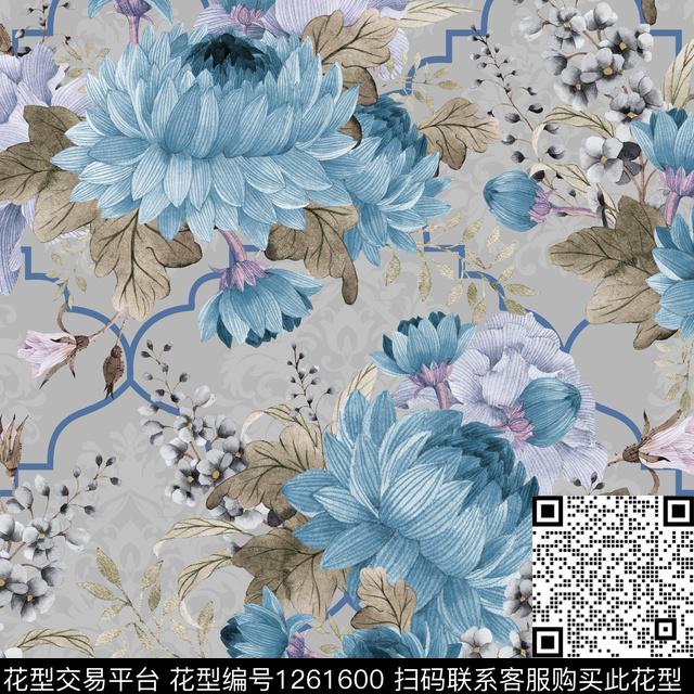 女装大牌风花卉数码印花华亿平台下载（图片编号: 1261600） - 瓦栏（Walan）