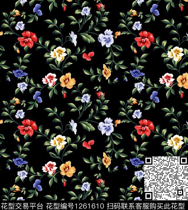 小碎花大牌风扑克数码印花华亿平台下载（图片编号: 1261610） - 瓦栏（Walan）