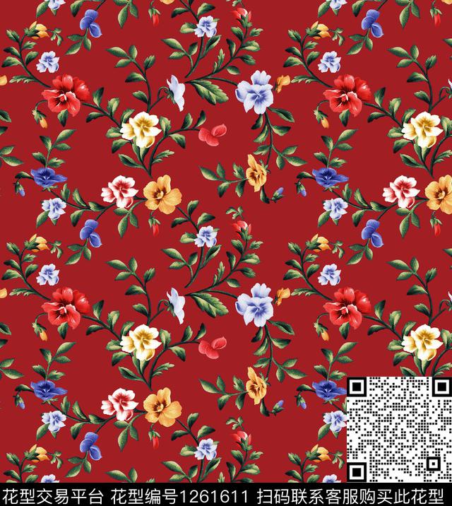 小碎花大牌风扑克数码印花华亿平台下载（图片编号: 1261611） - 瓦栏（Walan）