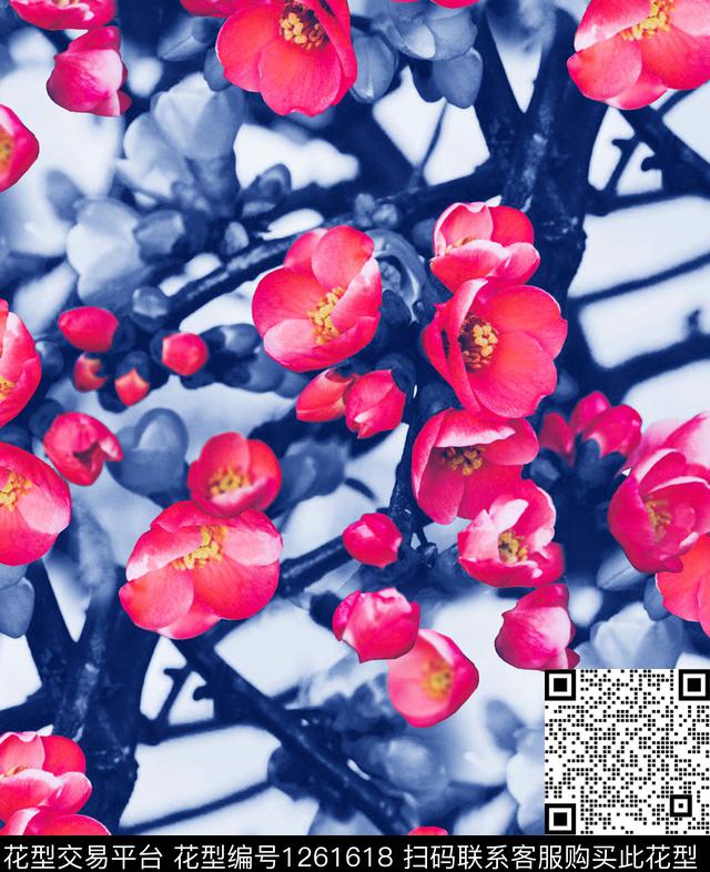 梅花绣球花茶花数码印花华亿平台下载（图片编号: 1261618） - 瓦栏（Walan）