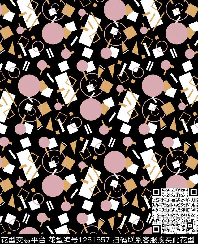 几何大牌风圆形传统印花华亿平台下载（图片编号: 1261657） - 瓦栏（Walan）