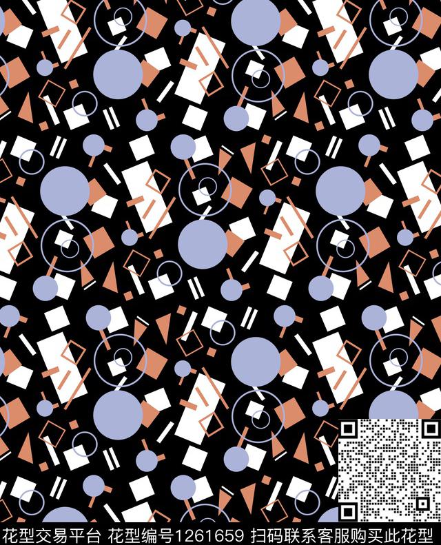 几何大牌风圆形传统印花华亿平台下载（图片编号: 1261659） - 瓦栏（Walan）