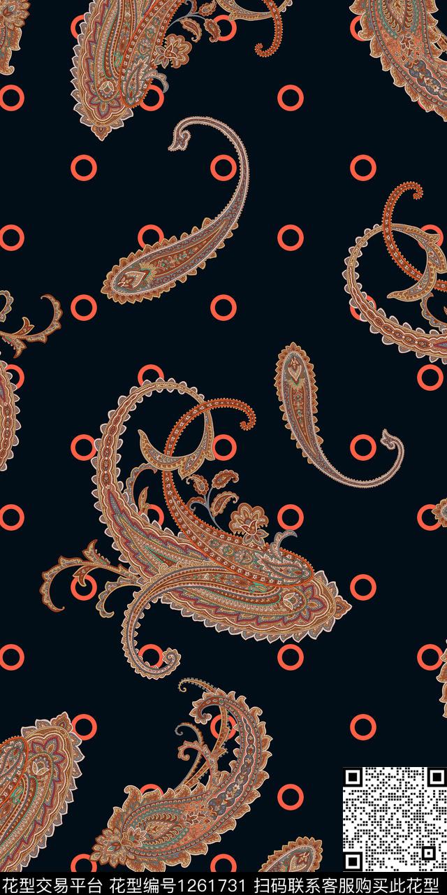 几何佩斯利民族风数码印花华亿平台下载（图片编号: 1261731） - 瓦栏（Walan）